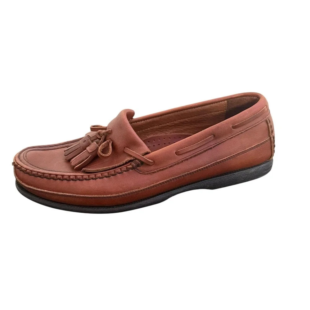 Florsheim Slip On Tassel Loafers Size‎ 8.5 D Brown Leather Dress Shoes Preppy